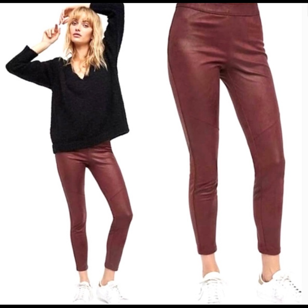 Free People Vegan Suede Leather Leggings